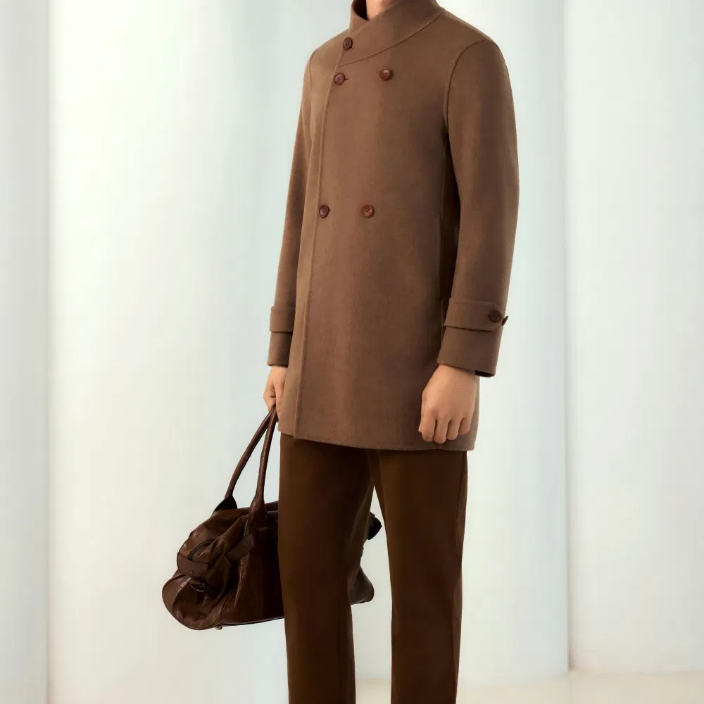 New-Style Spring and Autumn Season Outfits Men's Breathable Wool Coat