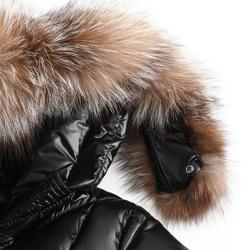 Bechange Women's Winter Puffer Coat Warm Jacket with Fur Removable Hood