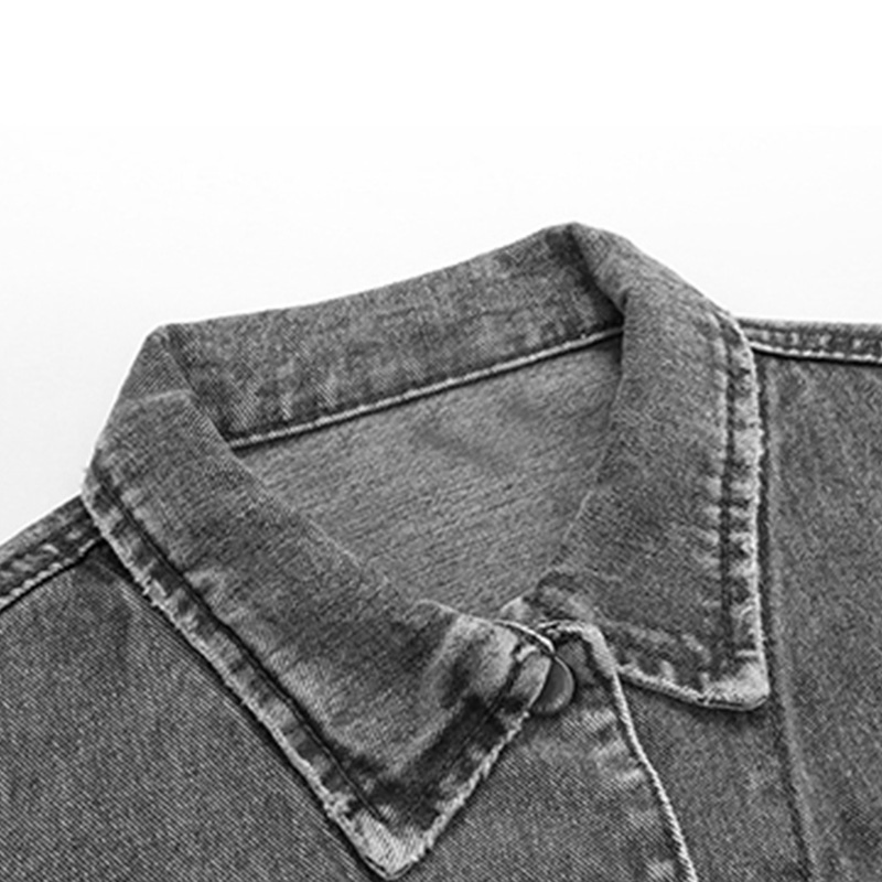 2025 Hot Sale Black Snow Wash Soft Women's Jack Long Sleeve Coat Denim Jacket