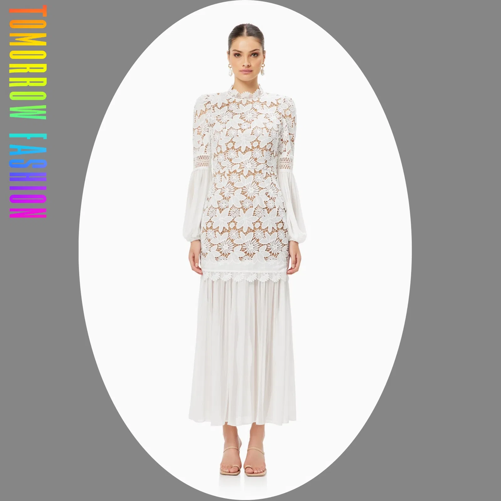 New Arrival Fashion Custom Guangzhou Dongguan Factory Wholesale Bulk High Quality Women Puff Sleeves Mermaid Maxi Long Prom Dress Gown