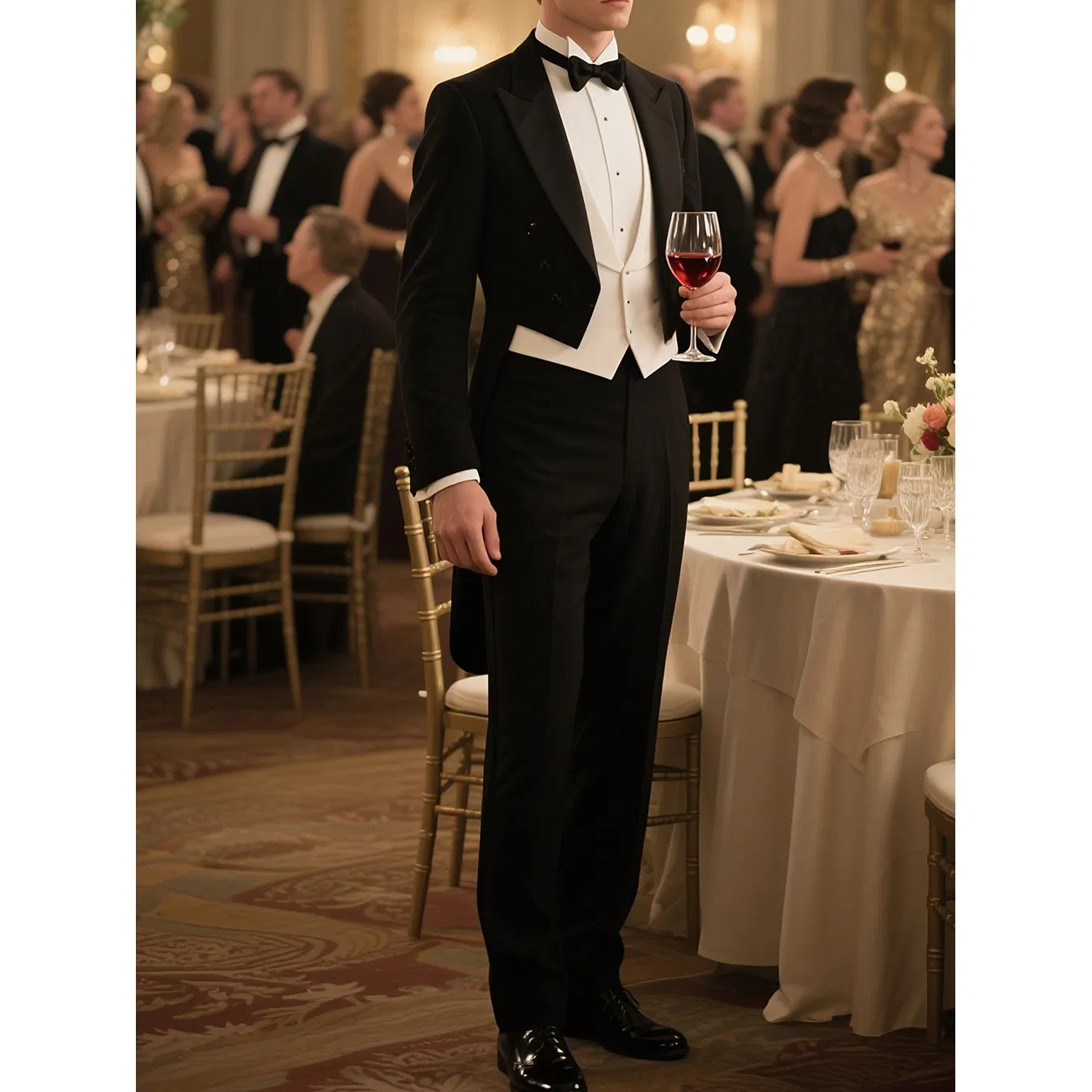 Gala Ready Elegant Men's Tailcoat Jacket for Black Tie Events &amp; Special Occasions Wedding Blazer