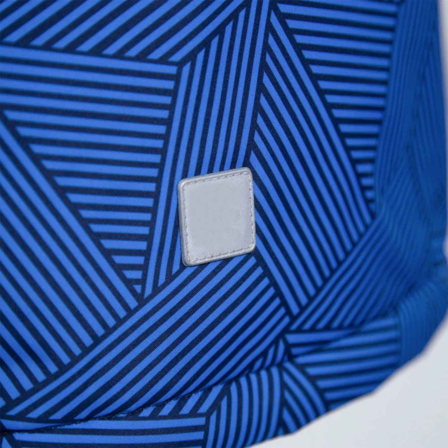 Kid's Waterproof Winter Parka with Fur Hood Blue Geometric Pattern