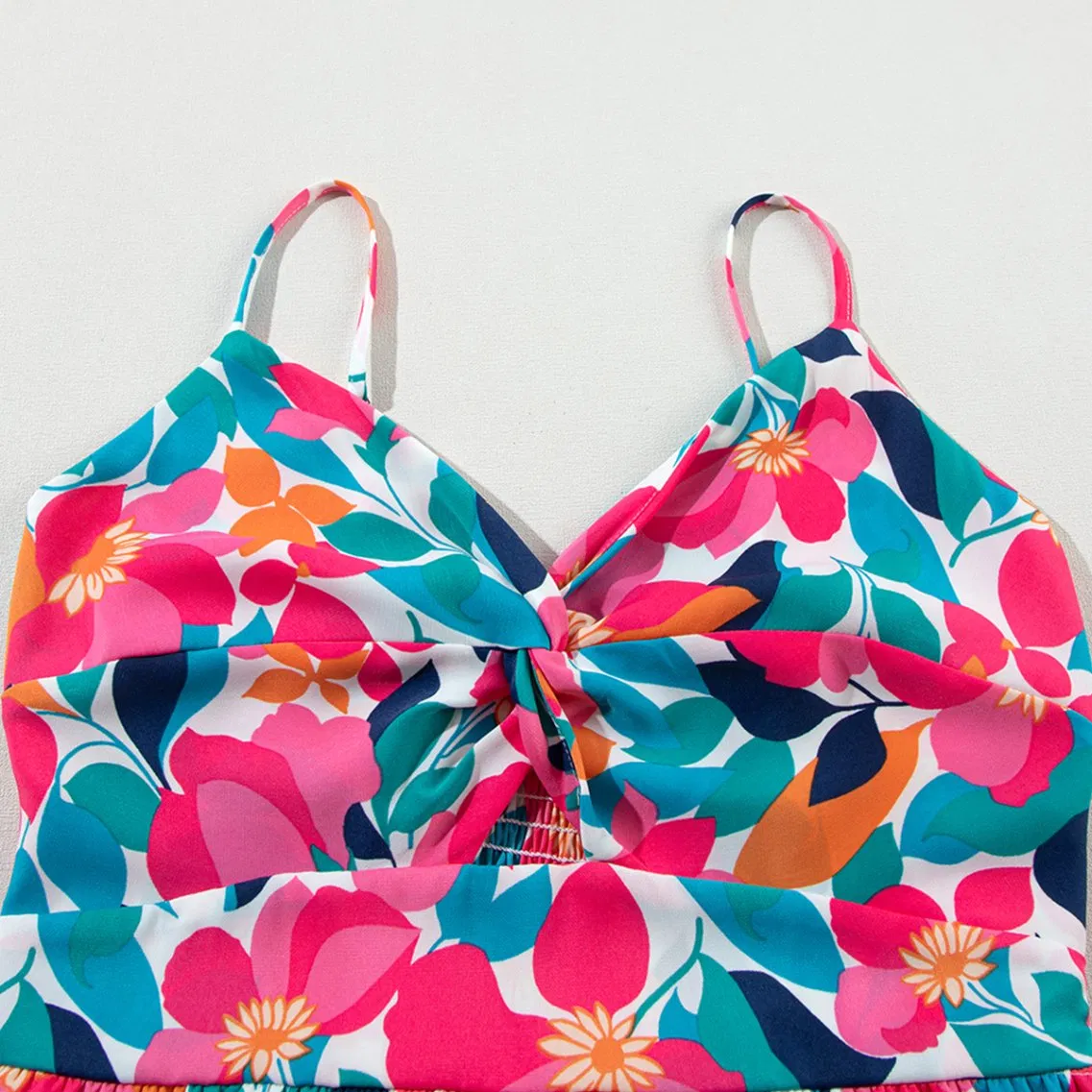 Dear-Lover Boutique Wholesale Vestido De Mujer Boho Bohemian Clothing Floral Twisted Smocked Back Tiered Summer Maxi Long Women Fashion Ladies Dress