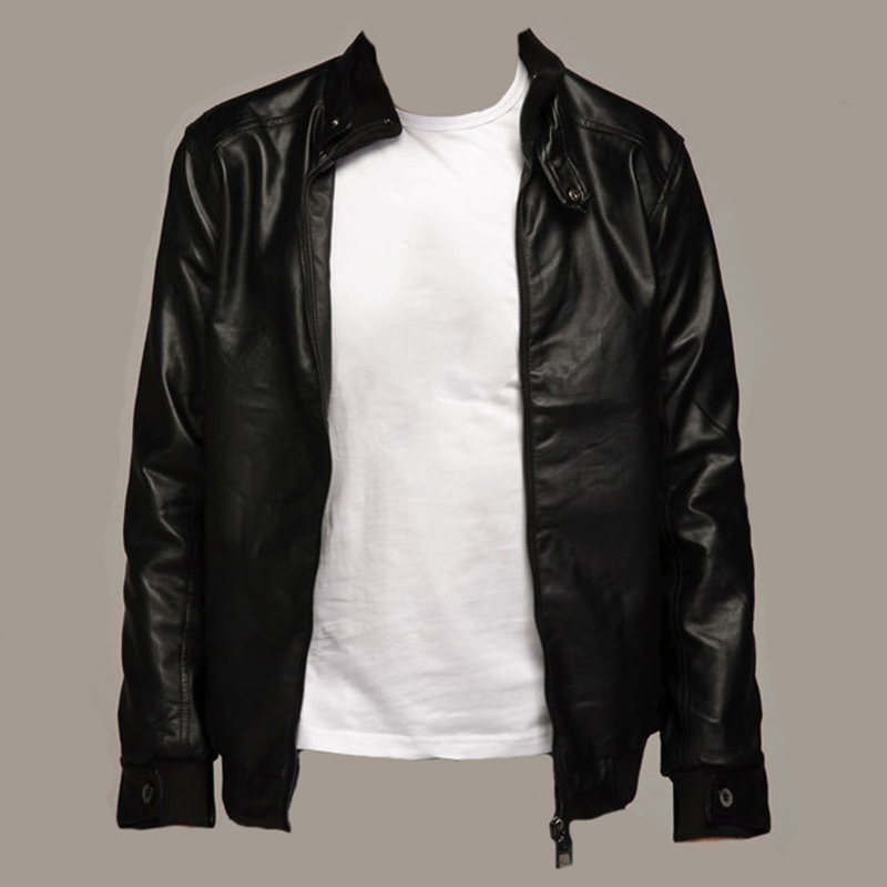Stylish Urban Zippered Leather Jacket Versatile Logo and Color Customizable