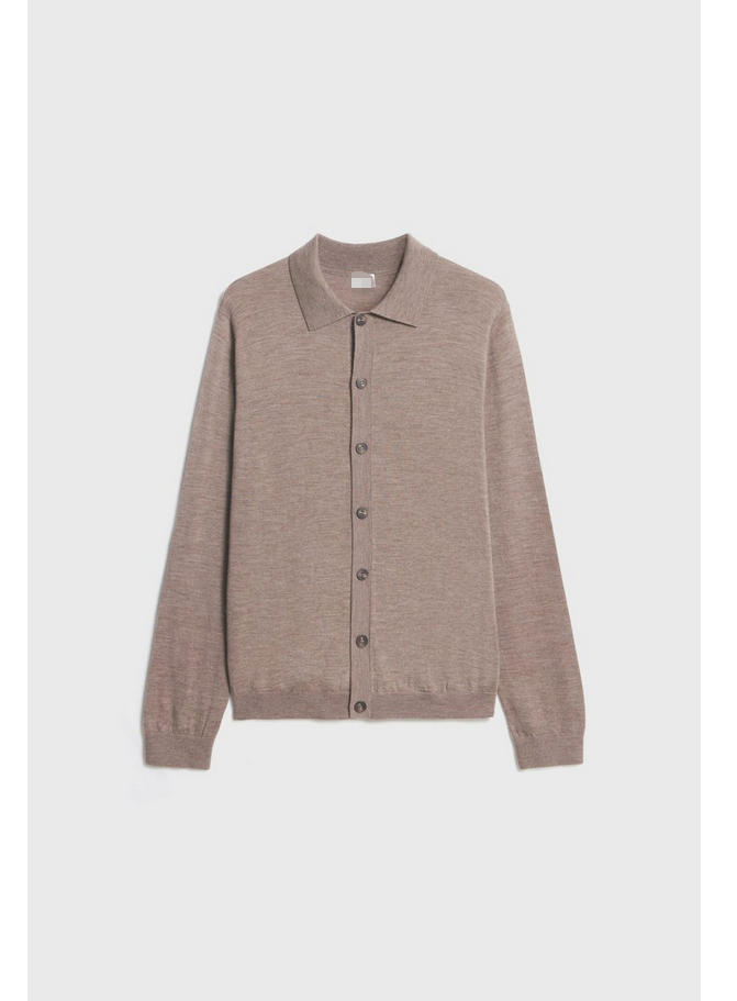 Luxury Men's Knit Cardigan Wholesale Customized Classic Collar Buttons Closure Side Pockets Cashmere Wool Cardigan Coat for Man