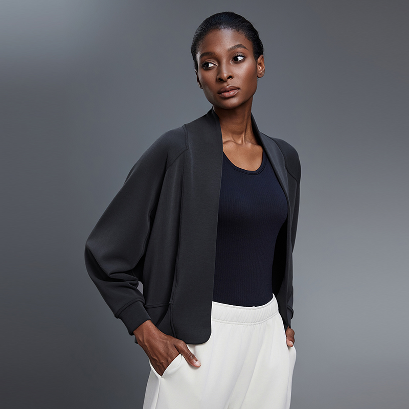 Custom Trendy Women's Clothing Casual Sports Top Long Sleeve Air Layer Casual Shawl Cardigans