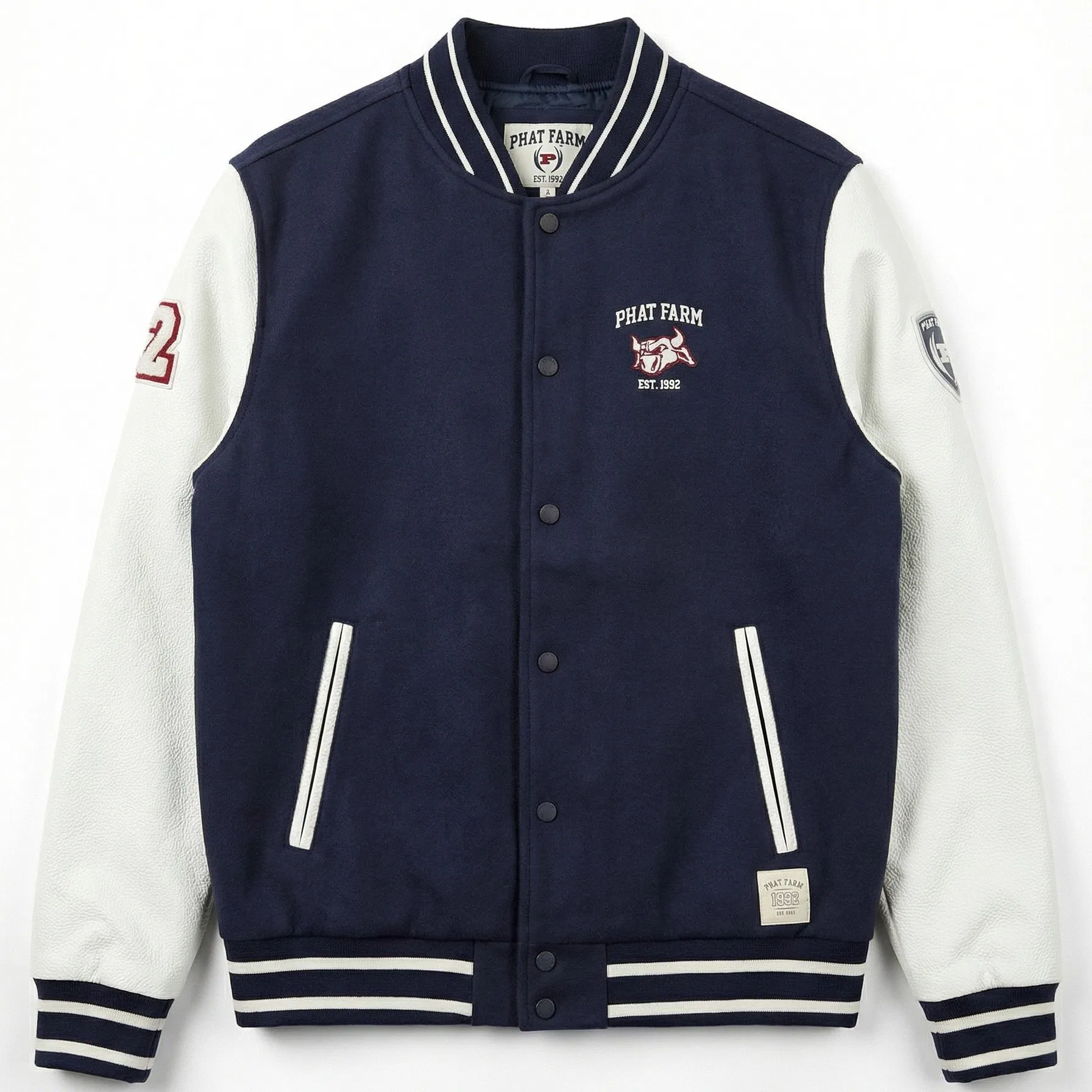 OEM Custom Logo CVC (80/20) 400G/M2 French Terry Leateh, 0.8mm Men's Bomber Baseball Windproof Wool Varsity Jacket