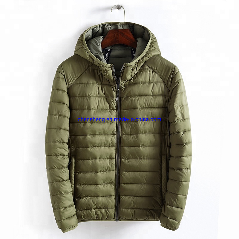 Light Weight Breathable Winter Mens Hooded Goose Down Jackets
