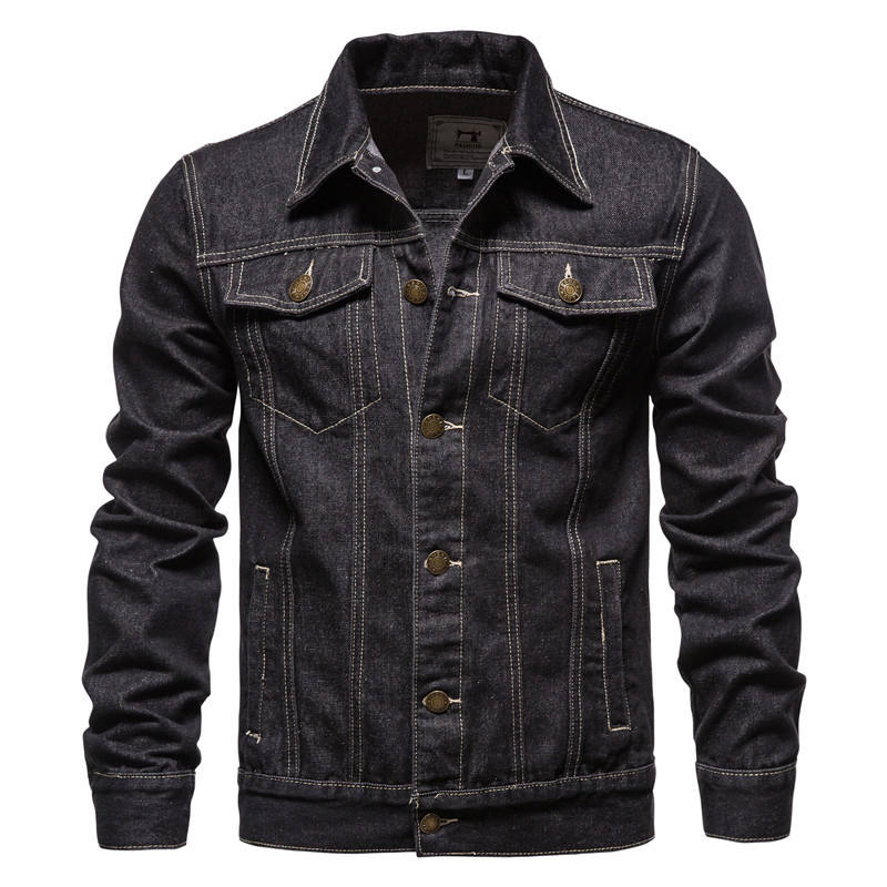 Wholesale Fashion Casual Men's Jean Jacket Denim Motorcycle Clothing Wind Custom Bomber Denim Jackets for Men with Embroidery Printing Logo