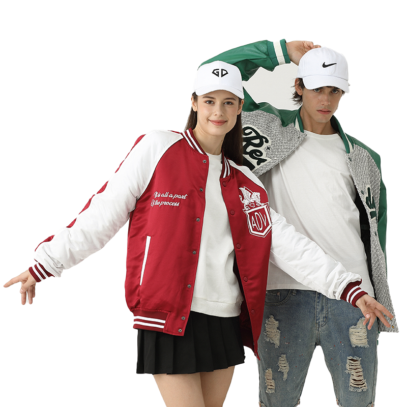 Logo Fashion Wholesale Cotton Bomber Varsity Uniform Patch Women Coat Letterman Baseball Jacket