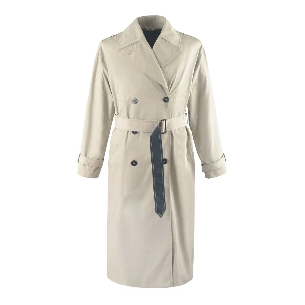 Elegant Dual Tone Women's Trench Coat Front View