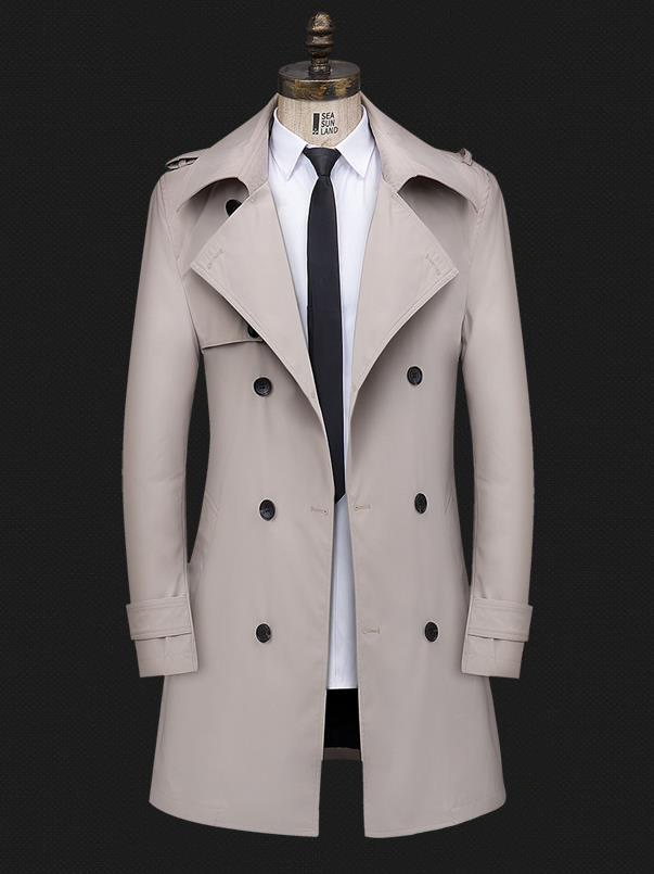 Men′ S Windbreaker Made in China Coat/Can Export High-Quality Fabric Leisure Trench Coat