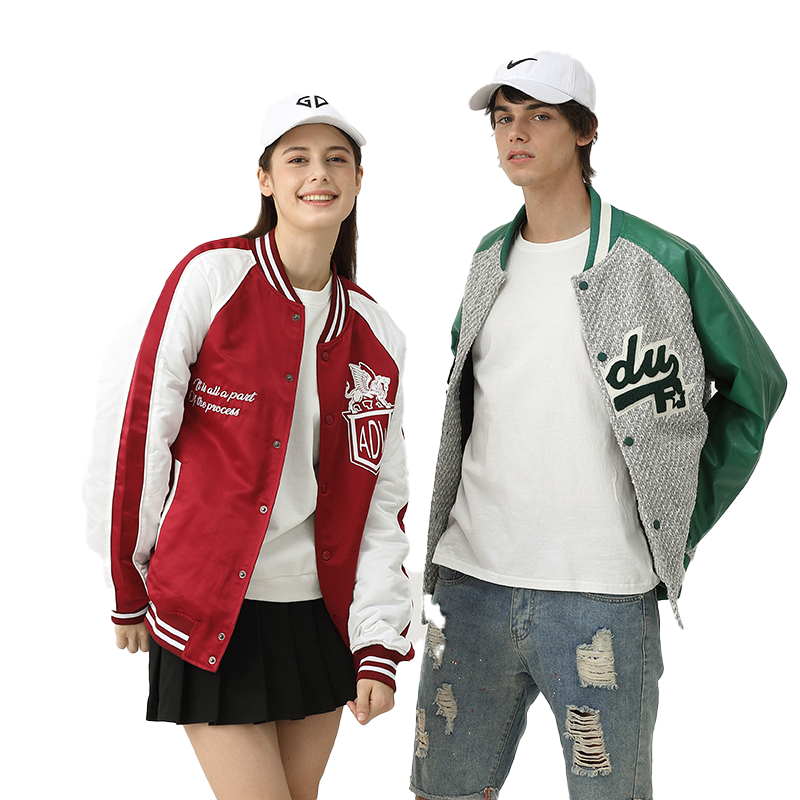 Logo Fashion Wholesale Cotton Bomber Varsity Uniform Patch Women Coat Letterman Baseball Jacket