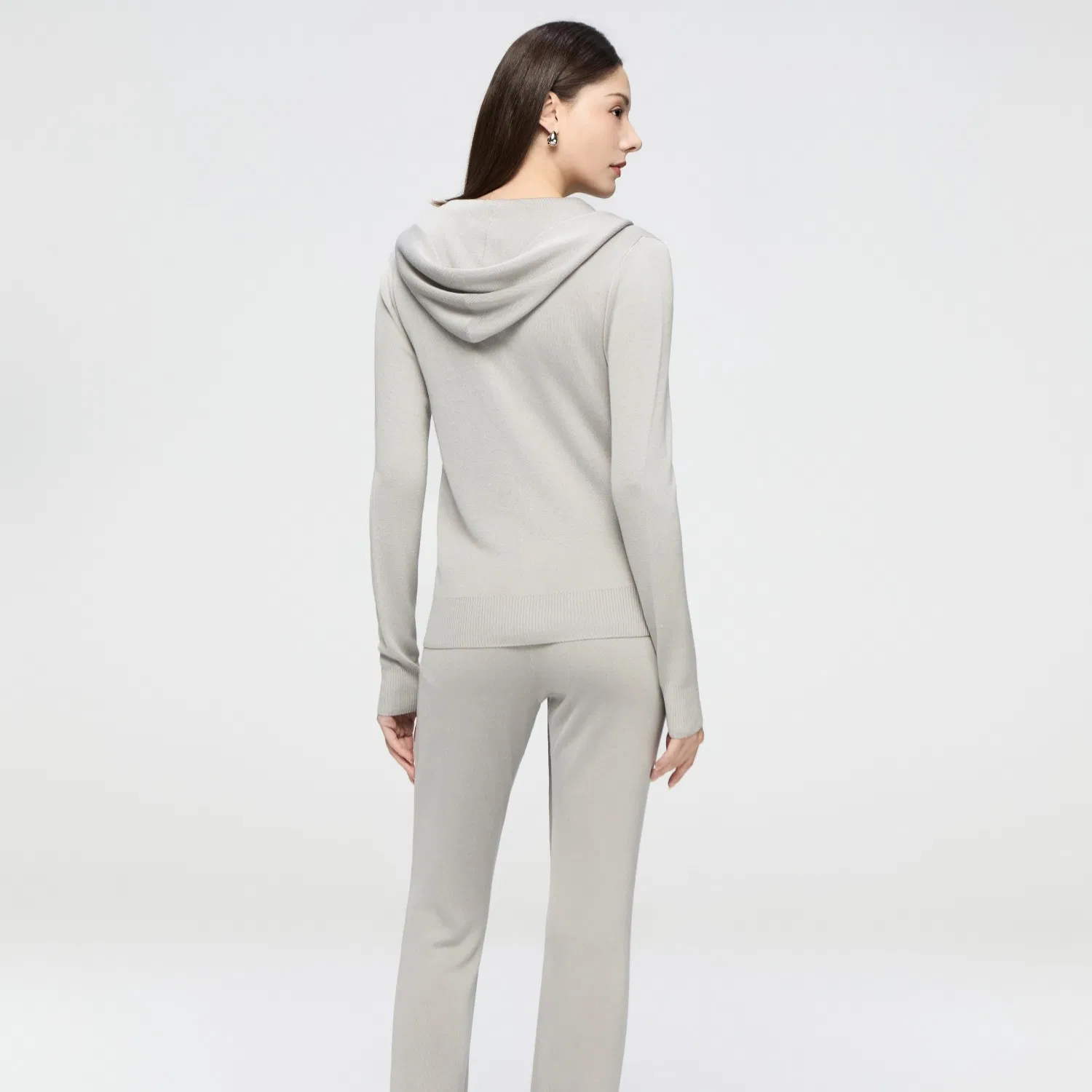 Women's Casual Lightweight Fine Gauge 16 Needle Wool Blend Cardigan for Layering