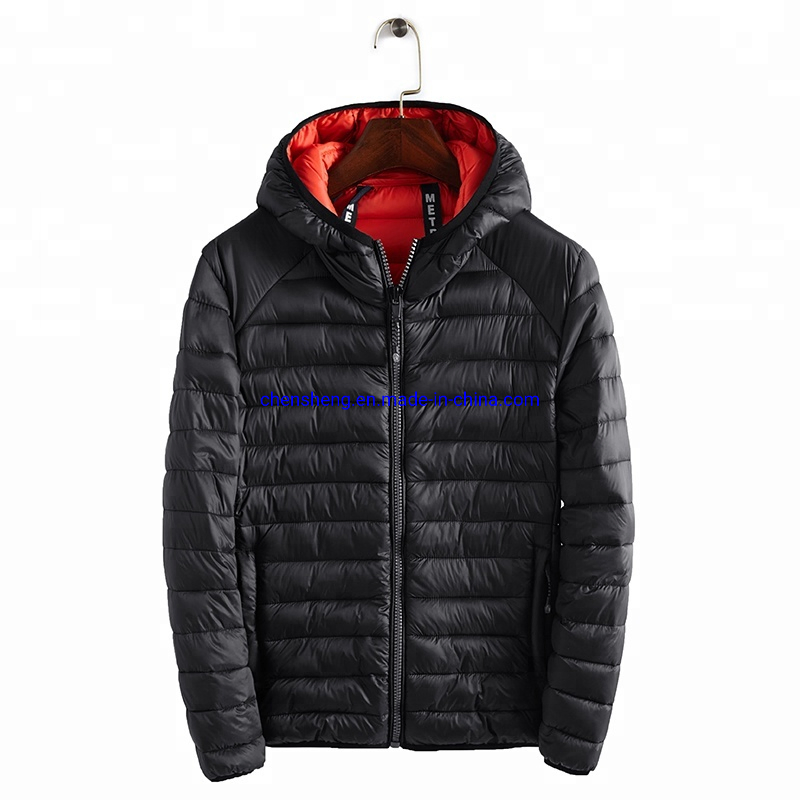 Light Weight Breathable Winter Mens Hooded Goose Down Jackets