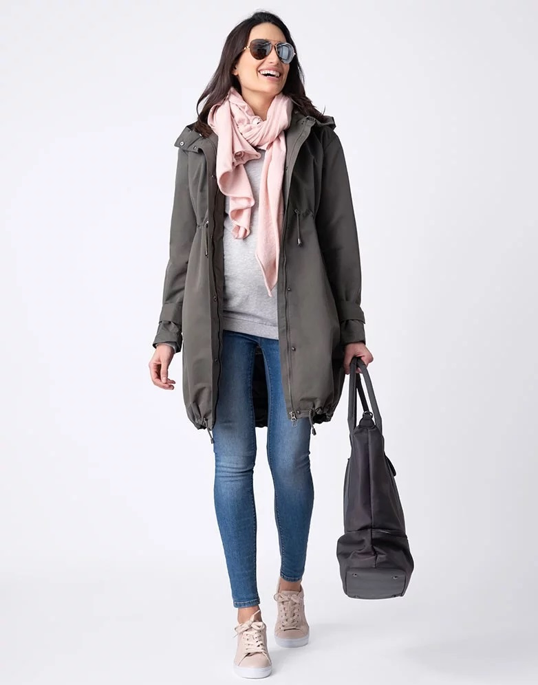 Womens 3 in 1 MID-Weight Maternity Parka Baby Carrying