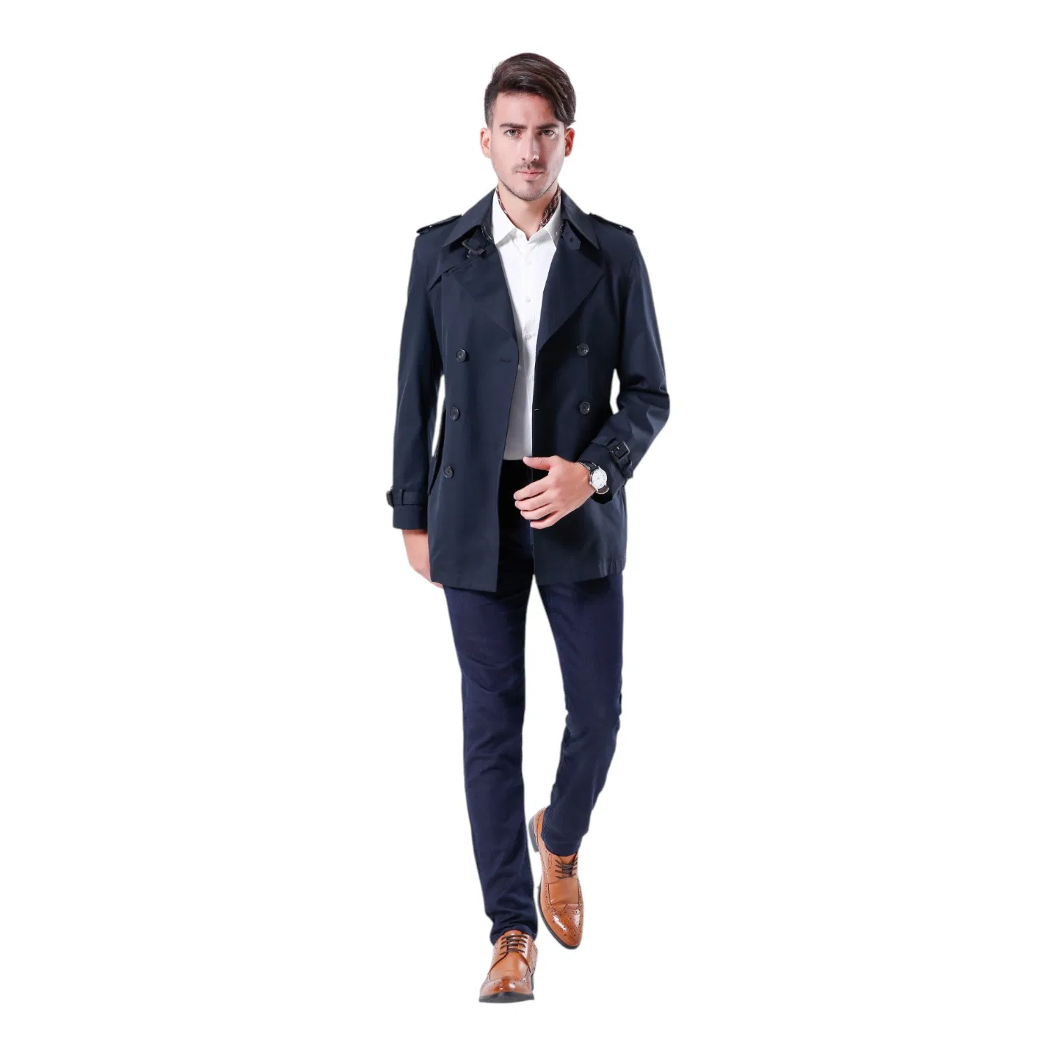 Elegant Longline Design Custom Tailored for Professional and Formal Wear Mtm Trench Coat