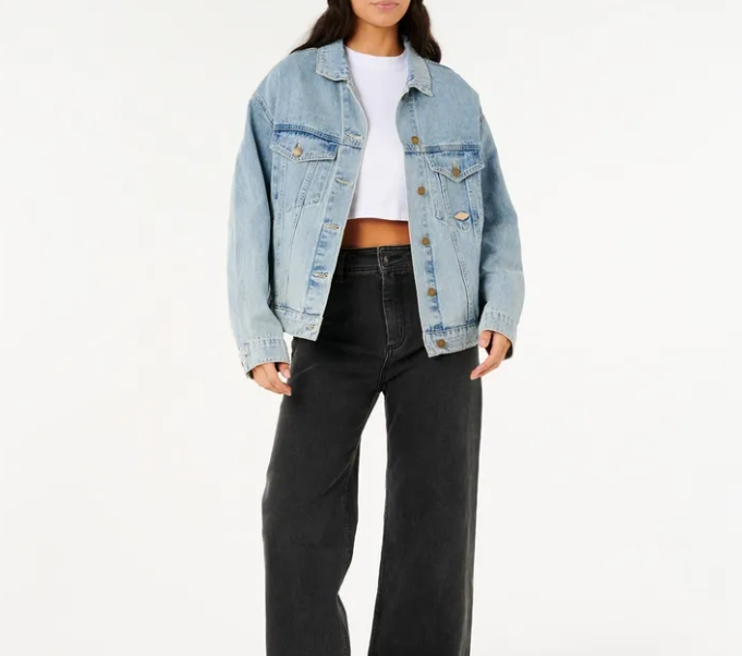 100% Cotton Denim Relax Fit Heavy Enzyme Wash Metal Button Women's Long Sleeves Denim Jacket