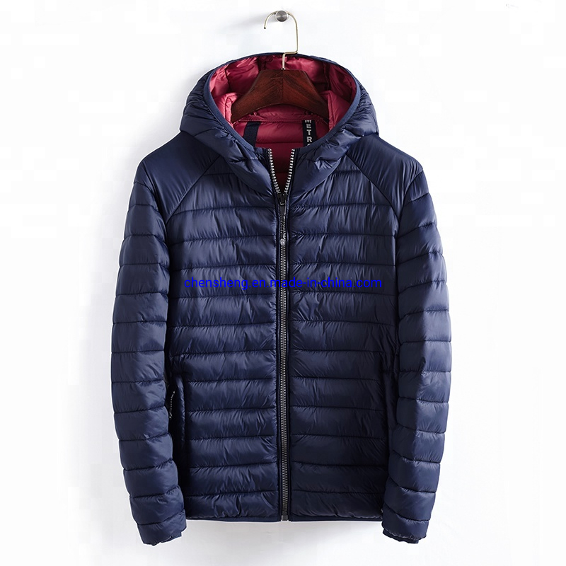 Light Weight Breathable Winter Mens Hooded Goose Down Jackets