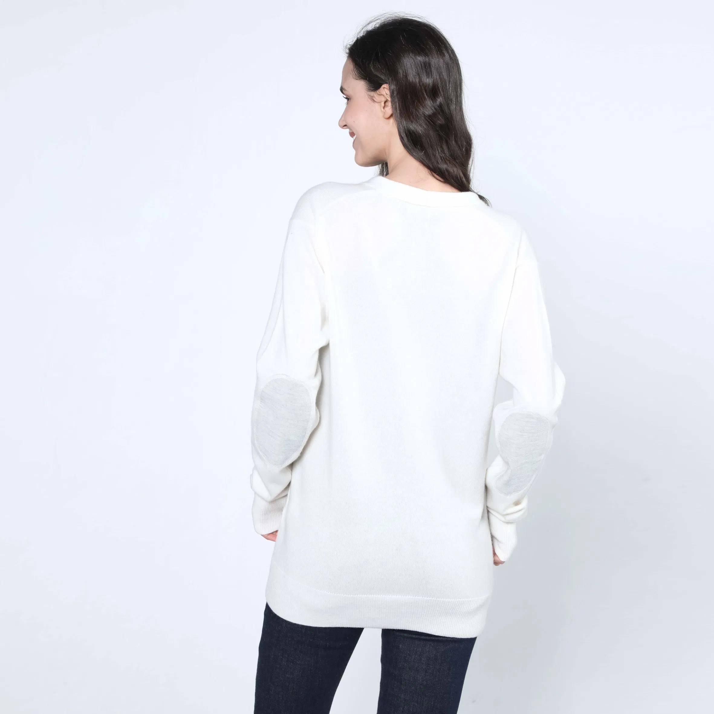 Most-Popular Casual Deep V-Neck Ladies Fashion 100% Cashmere Cardigan