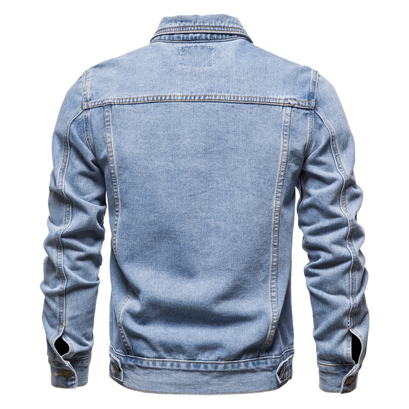 China Supplier Men's Denim Jacket- Short Style, Durable &amp; Affordable, Bulk Order Accepted