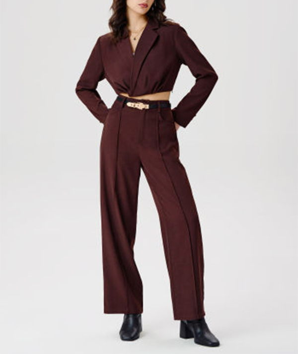 Clothing Supplier Fashion Sexy Modern Women's Cotton Collar Ruched Boxy Fitted Cropped Blazer