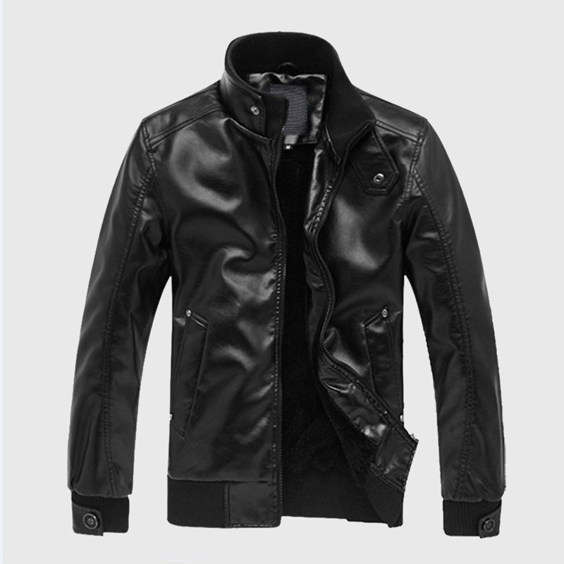 Stylish Urban Zippered Leather Jacket Versatile Logo and Color Customizable