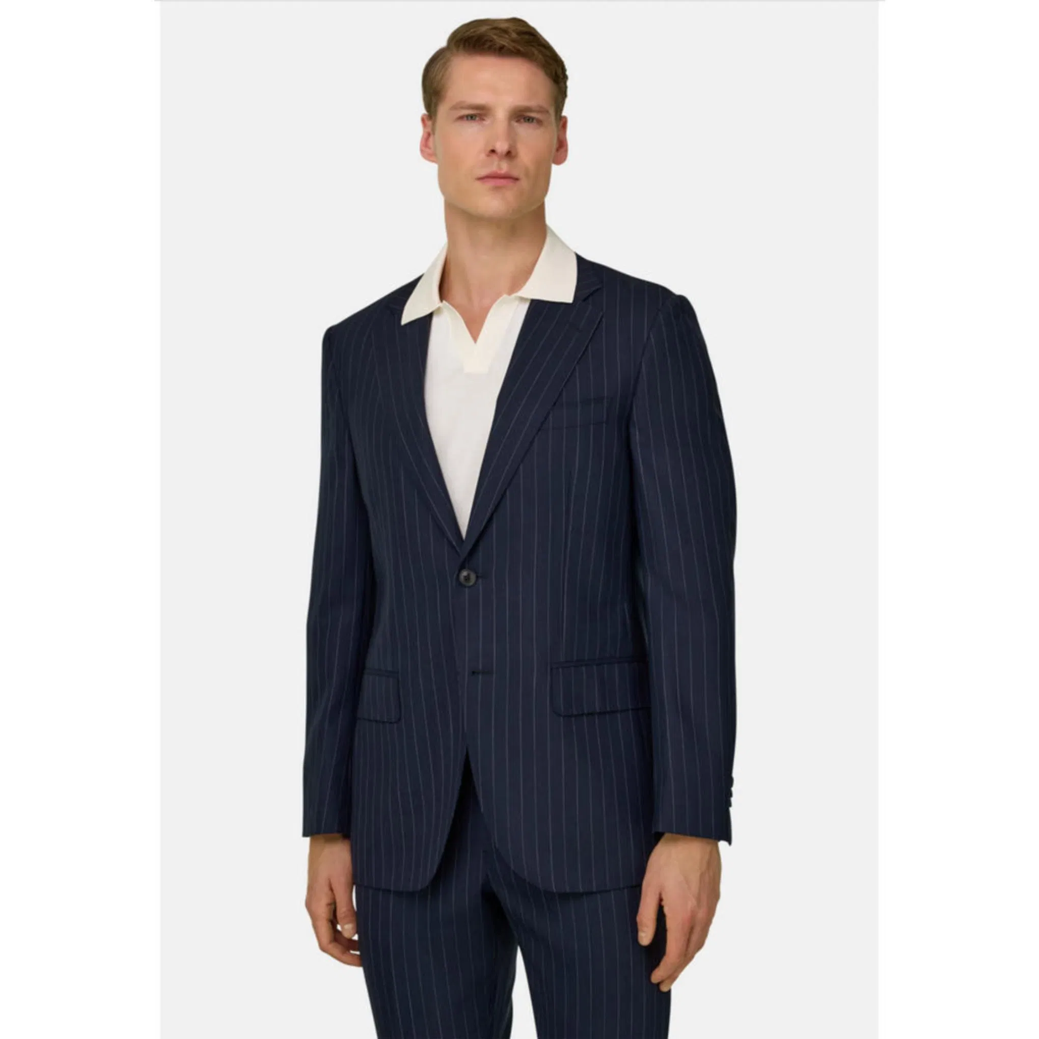 Brand Clothing Professional Manufacturer Wholesale 2 Piece Business Suits Blazer with Pants for Male Customized Pinstrip Wool Single Breast Men Suit Blazer