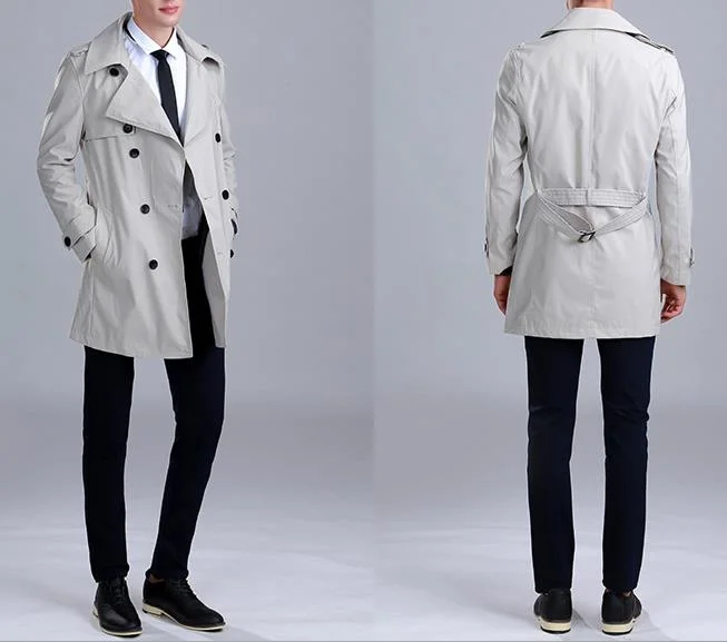 Men′ S Windbreaker Made in China Coat/Can Export High-Quality Fabric Leisure Trench Coat