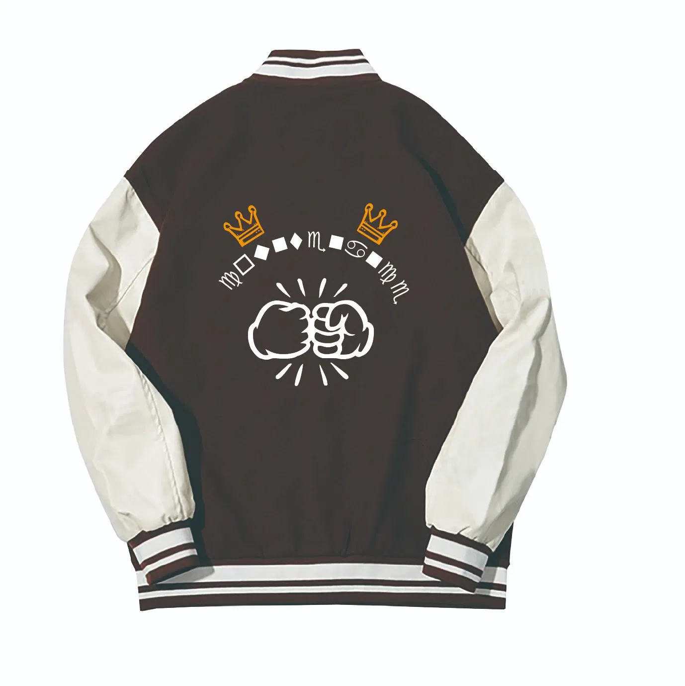 Varsity Bomber Jacket with Zodiac Sign and Badges on Green