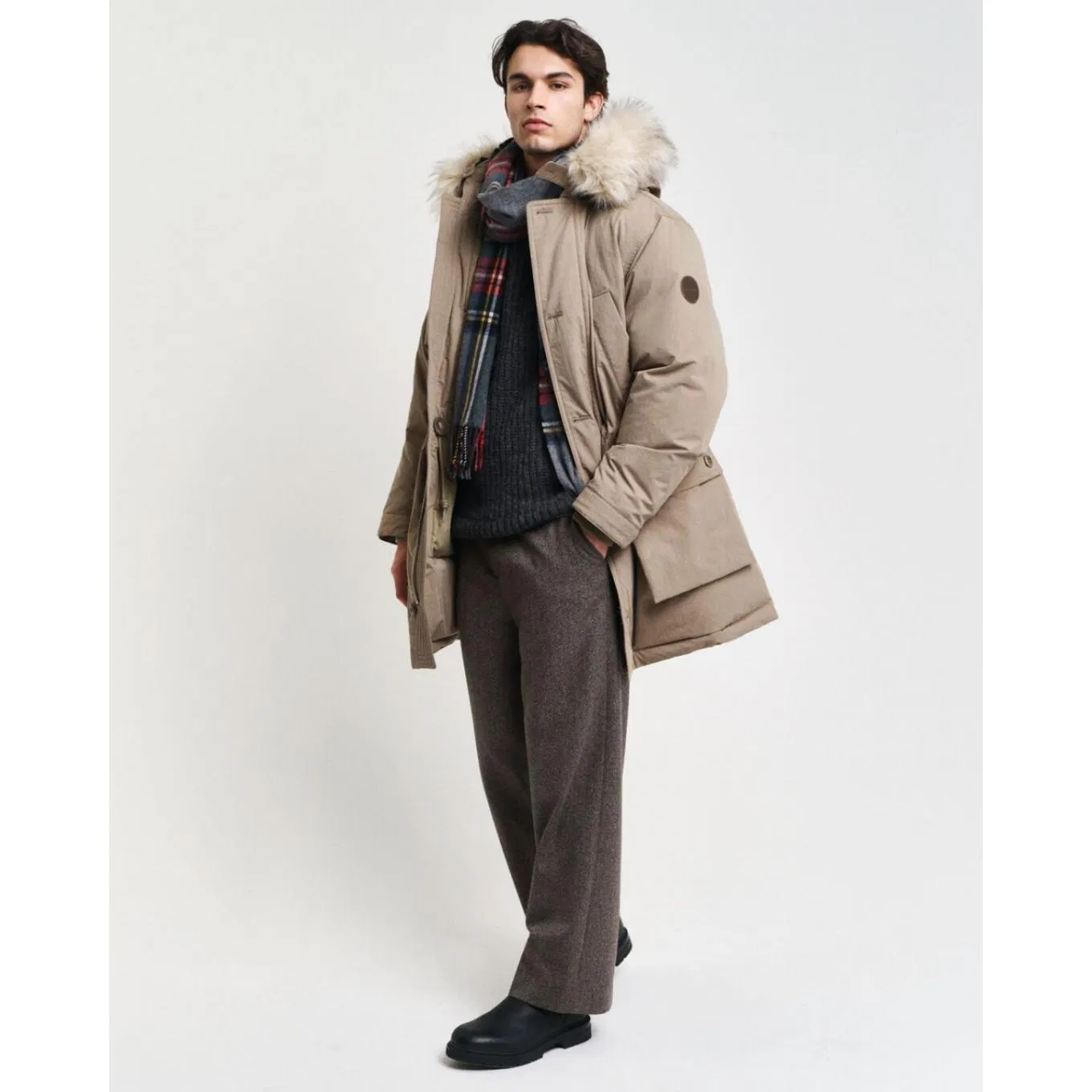 Wholesale Men Jacket Customized Active Clothes Men Water-Proof Puff Down Coat Male Down Parka Jackets Outdoor Outwear Man Wind-Proof Fur Hood Outdoor Coat