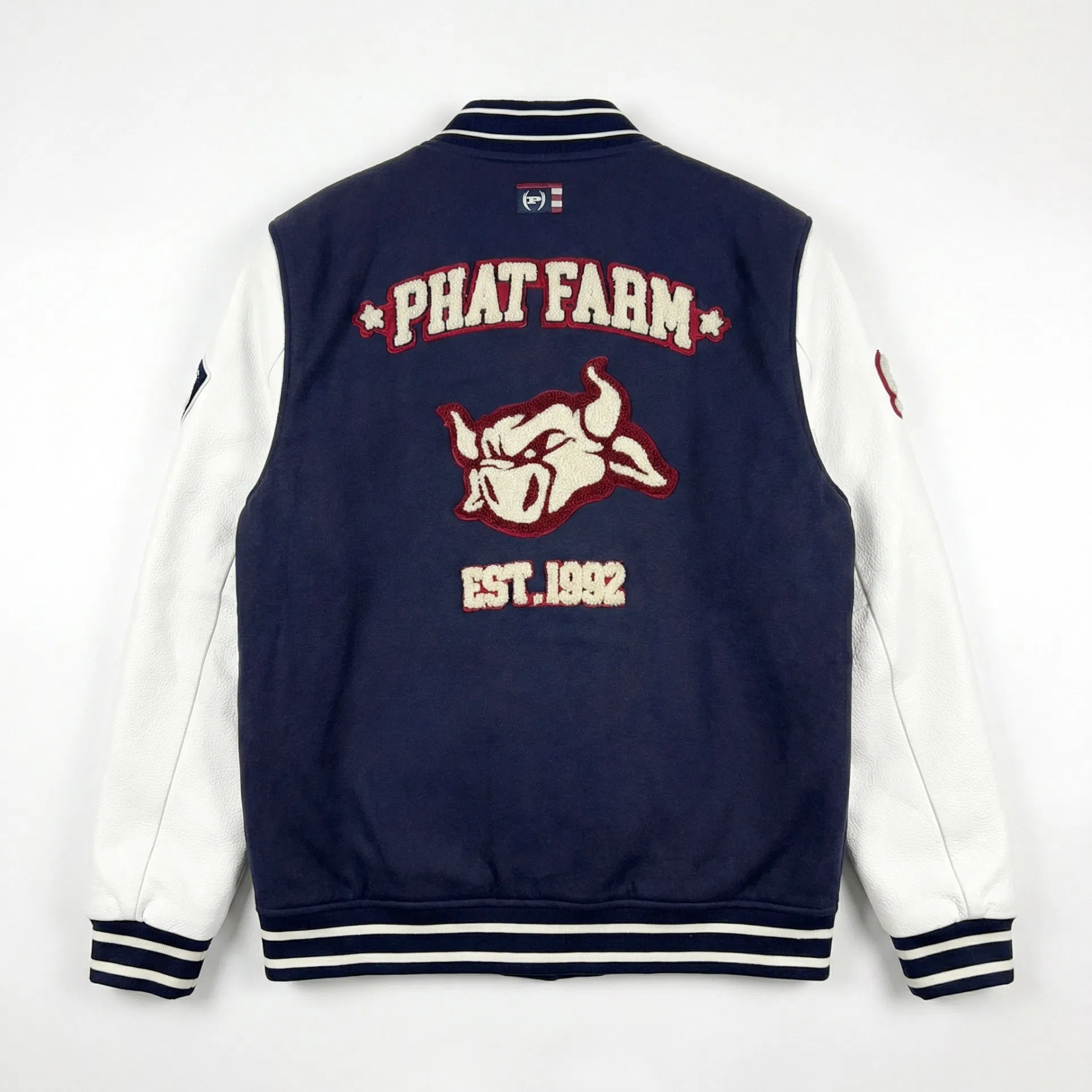 OEM Custom Logo CVC (80/20) 400G/M2 French Terry Leateh, 0.8mm Men's Bomber Baseball Windproof Wool Varsity Jacket