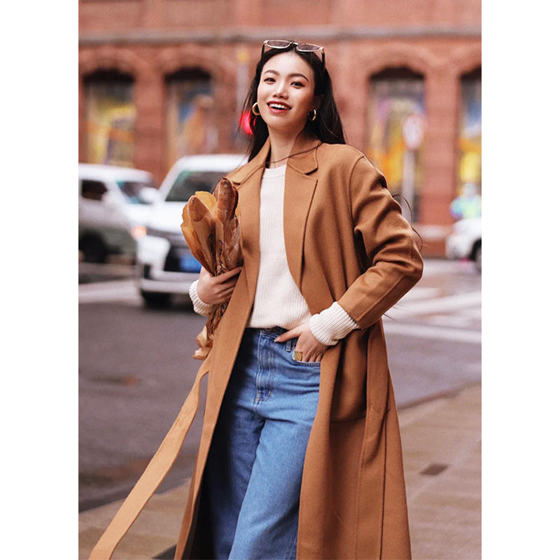 Casual Loose Long Over-The-Knee Wool Coat for Women