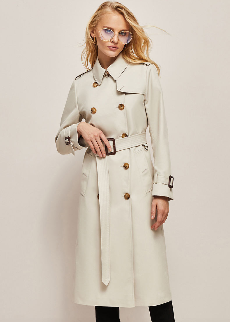 High Quality Customized Latest Fashionable Handsome Windbreaker Ladies Trench Coat