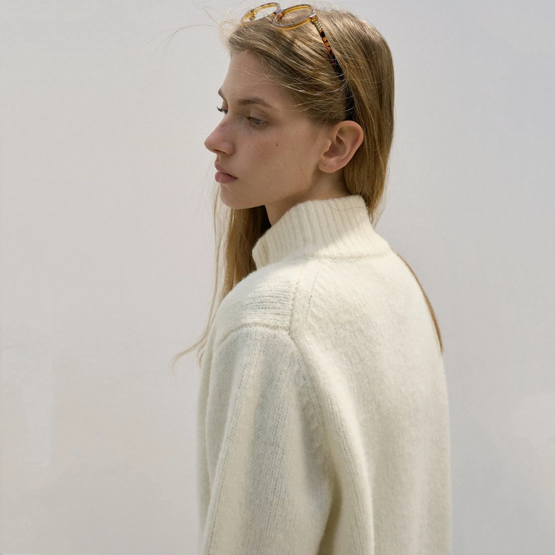 Factory Customized Winter New Style Special Blended High Collar Double Zipper High Quality Wool Cardigan