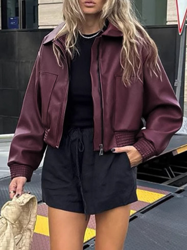 Vintage PU Leather Motorcycle Jacket for Retro Style Enthusiasts