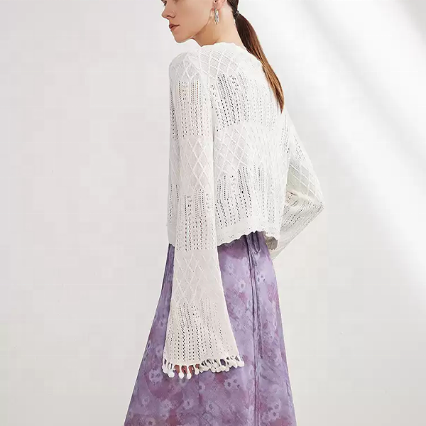 French Style Spring Knitted Cardigan with Air-Conditioning Features