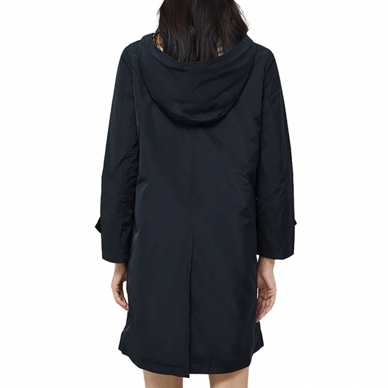 Winter Windbreaker Solid Color Women Long Trench Coat with Belt