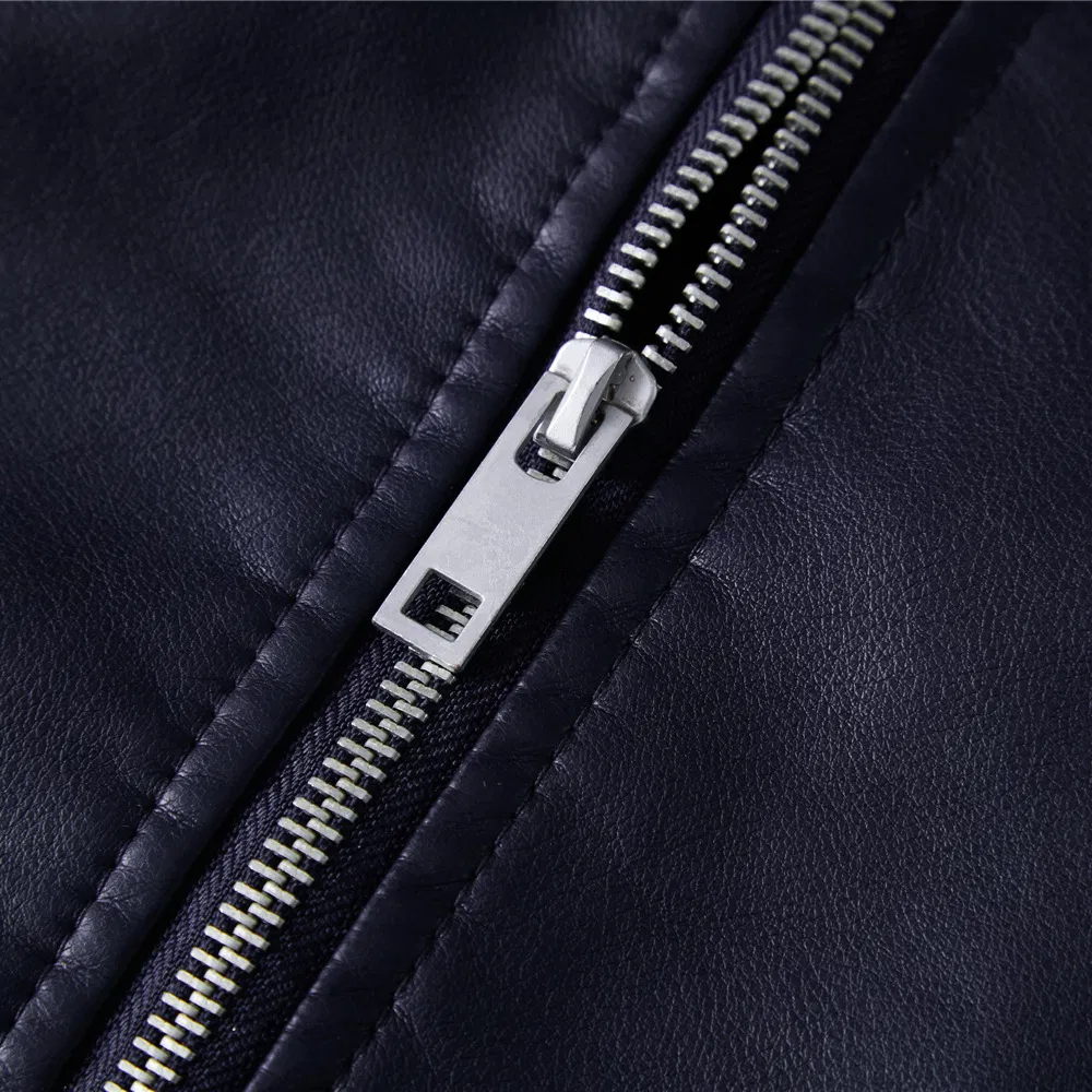 Wholesale Factory High Quality Materials Men's PU Leather Bomber Motorcycle Jacket Coat Customized Logo Leather Varsity Jackets for Men