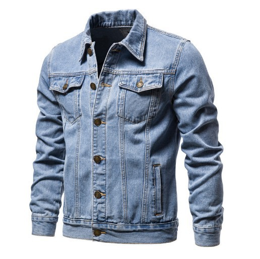 Custom Logo Streetwear Premium 15% Polyester 85% Cotton Casual Denim Jacket