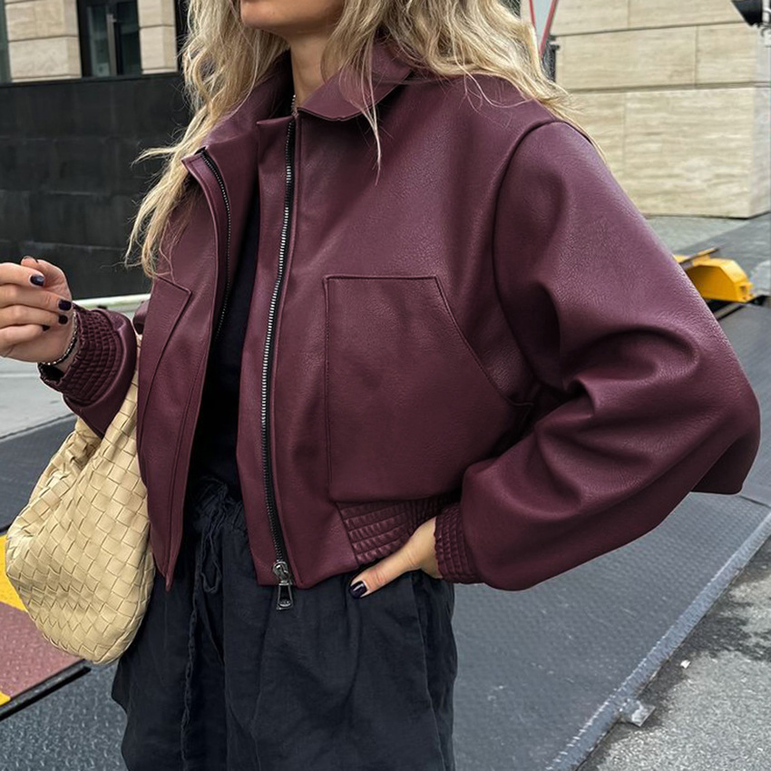 Vintage PU Leather Motorcycle Jacket for Retro Style Enthusiasts