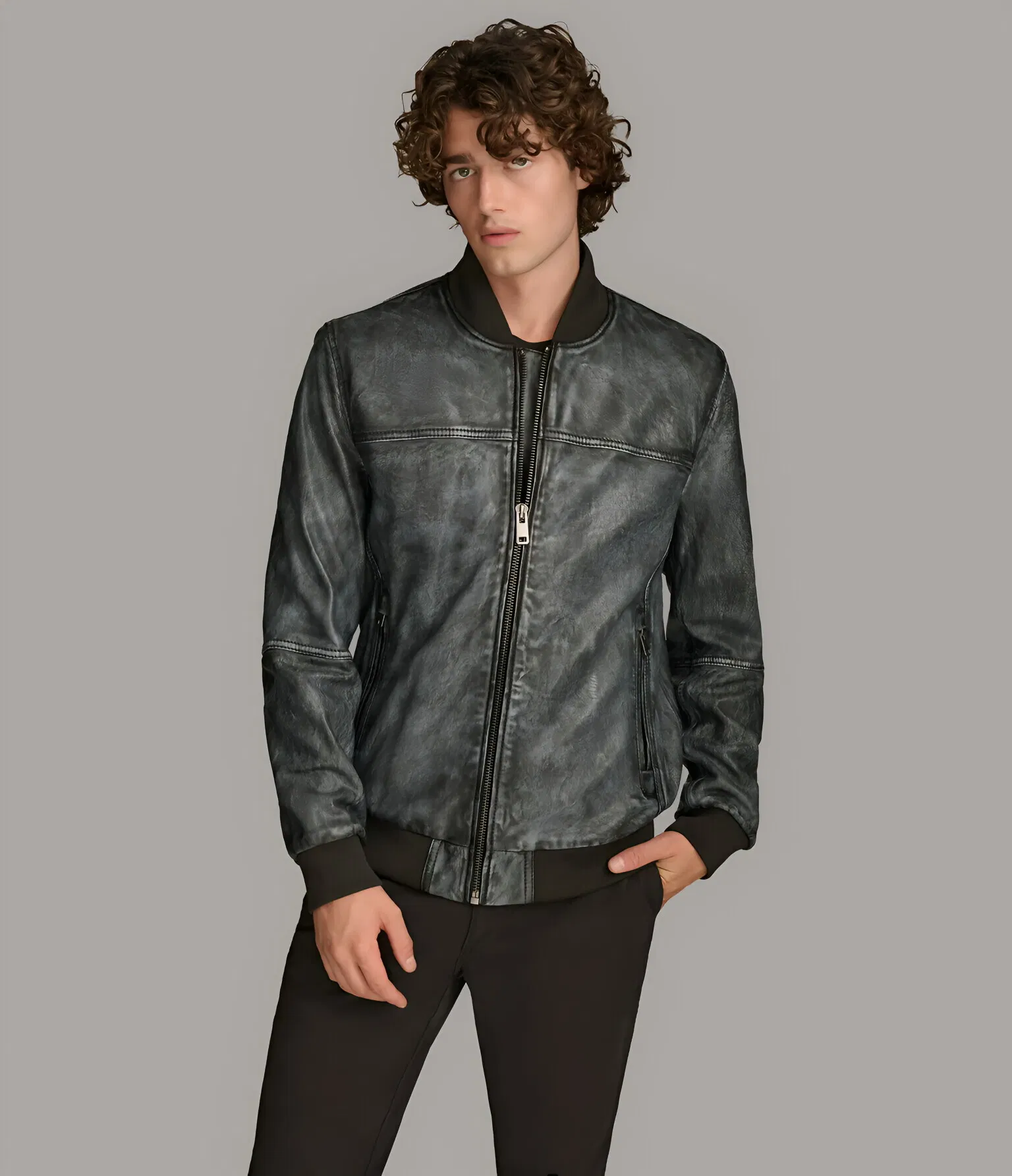 Trendy Snap&Zipper Faux Leather Jacket for Men