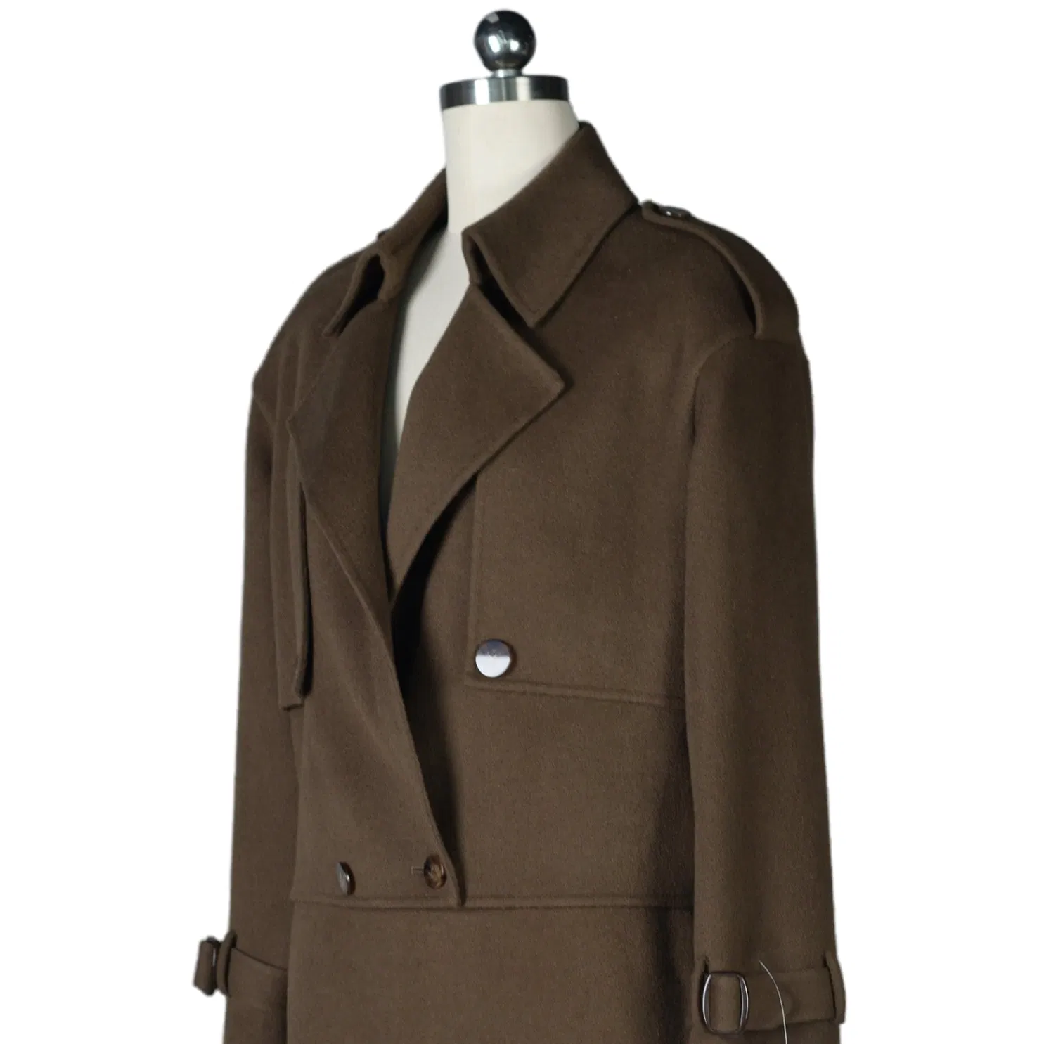 Luxury Merino Wool and Cashmere Blend Trench Coat for Women