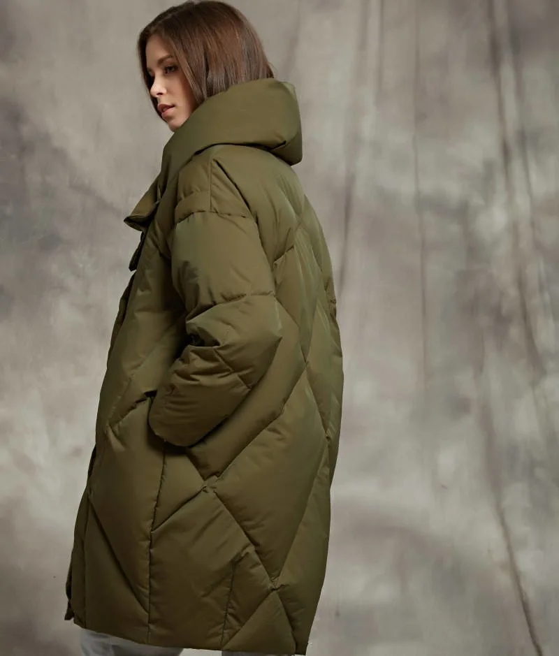 New Winter Down Jacket Women's MID-Length Thicker Down Coat