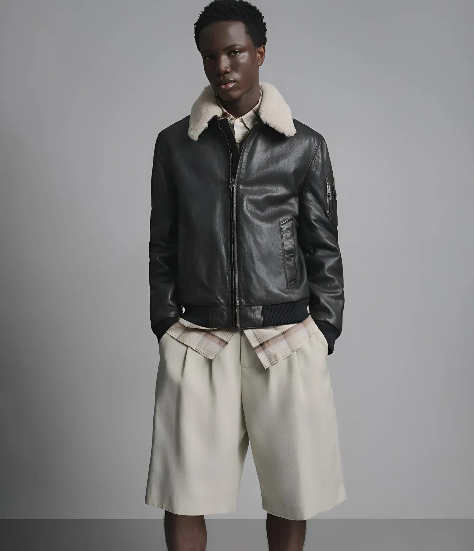 Premium Faux Leather Biker Jacket for Men with Warm Fur