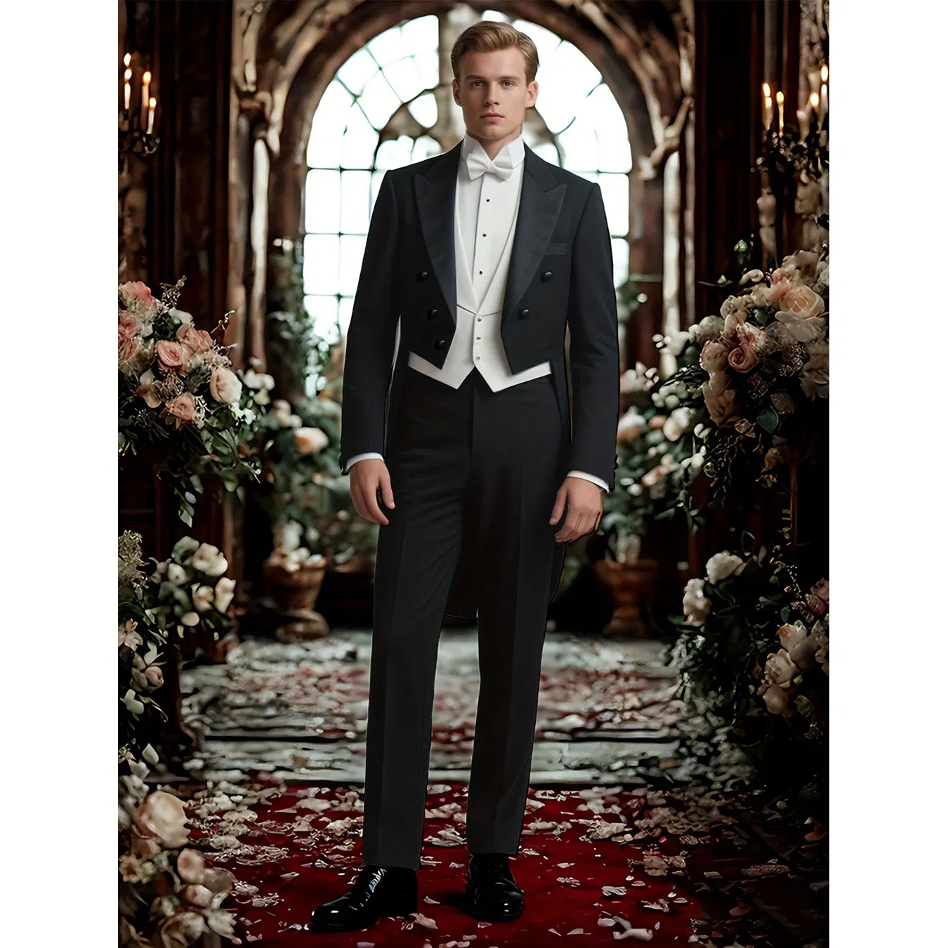 Gala Ready Elegant Men's Tailcoat Jacket for Black Tie Events &amp; Special Occasions Wedding Blazer