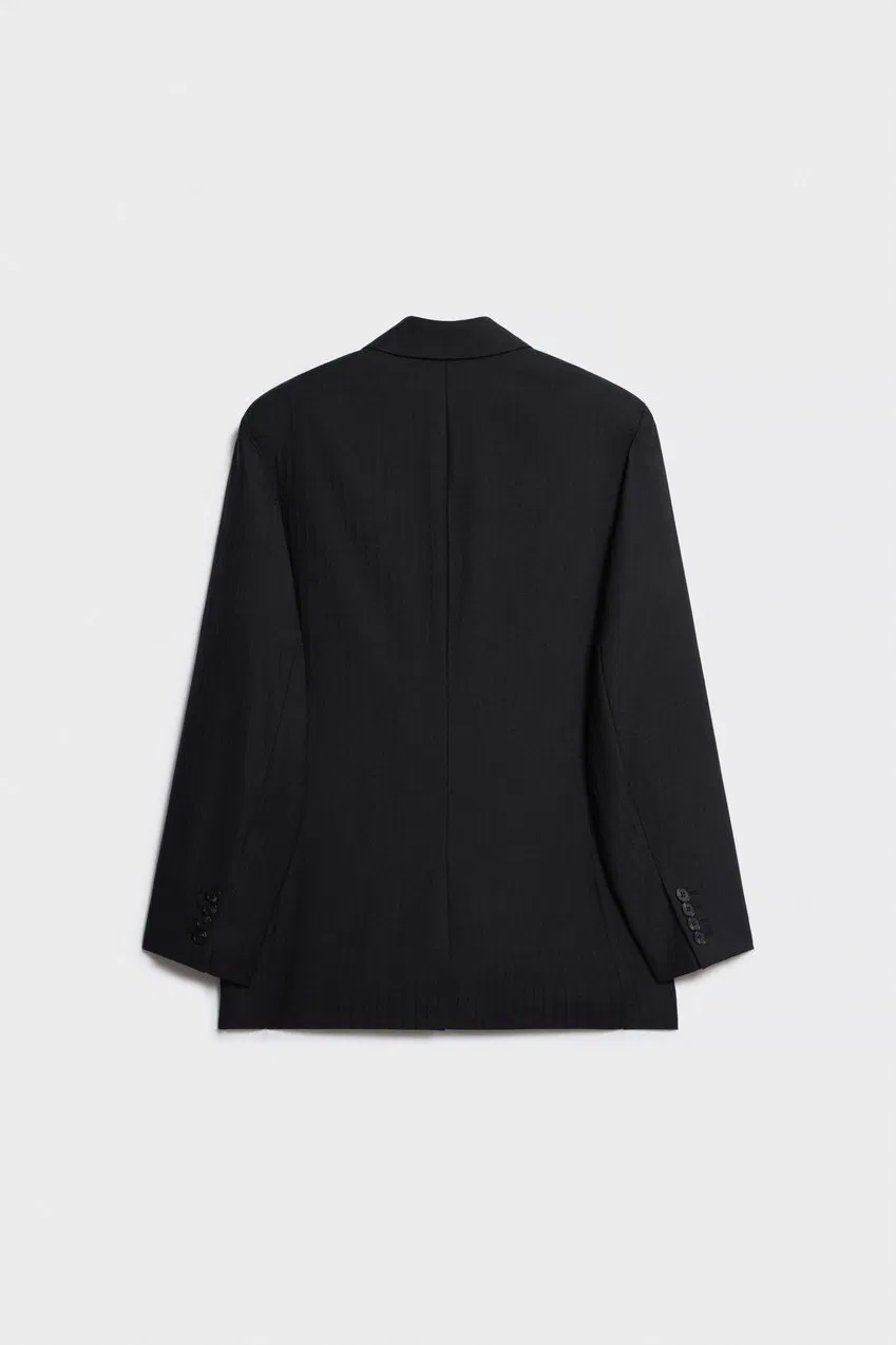 Double-Breasted Textured Stripes Blazer 6