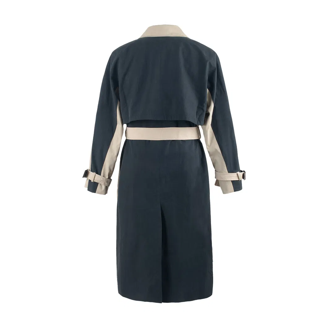 Elegant Dual Tone Women's Trench Coat Back View