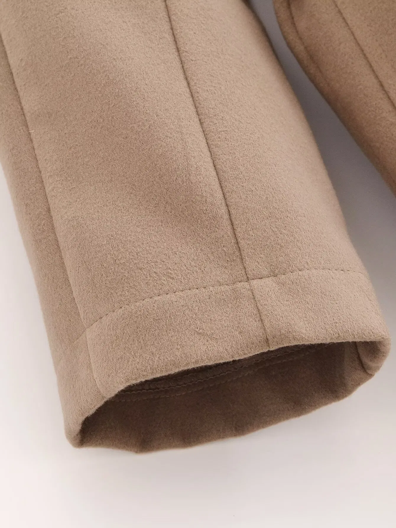 Customizable MID-Length Hooded Woolen Trench Coat with Lace-up Design