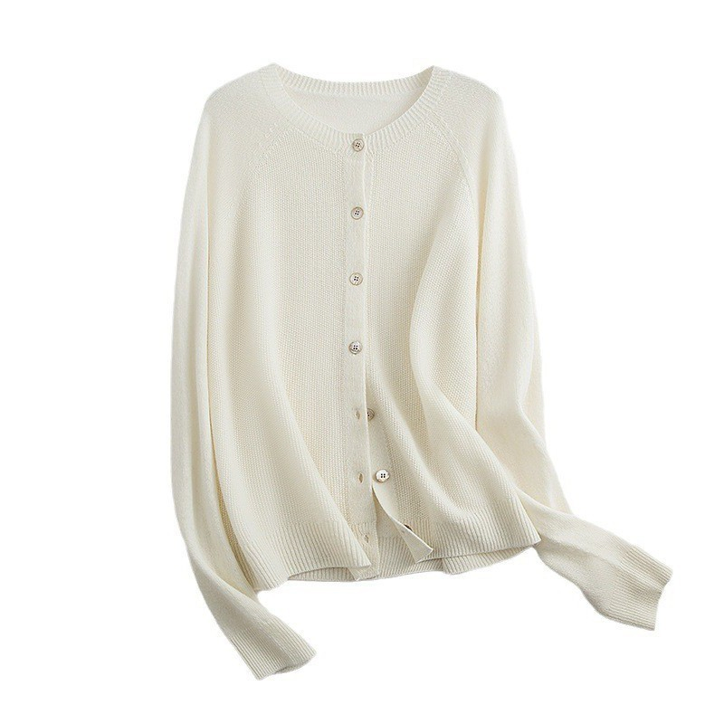 The Clothing Factory Offers Fashionable Customization. Women′ S Gray-Style Round-Neck Long-Sleeved Short Sequin Knitted Cardigans.